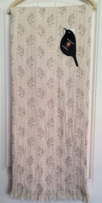 Piscatextil reversible de gran tamaño con patrón floral crema y gris/bronceado nuevo con etiquetas Foto 1 de 4