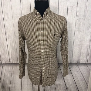 Camisa Ralph Lauren Para Hombre Mediana Marrón Cuadros McMeel Algodón L/S Botón Delantero - Imagen 1 de 6