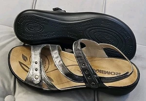 Sandalia para caminar cómoda con cordones de cuero plateado Romika Fidschi zapatos para mujer 39 9 - Imagen 1 de 14