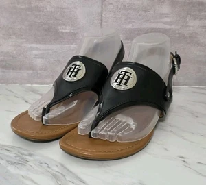 Tommy Hilfiger Kissi Block-Heel Sandals Black Women's Size 6.5 - Picture 1 of 10