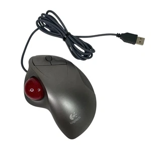 Logitech TrackMan Wheel Mouse USB Optical Trackball Mouse Silver T-BB18 Tested - Picture 1 of 9