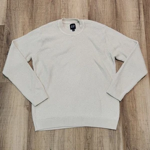 GAP Herren Waffelstrick Pullover, Medium, Creme, Rundhals, Old Money, Preppy - Bild 1 von 10