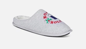 Club Room Men Holiday Slip On Slippers Light Gray S 6 - 7 NEW $30 100176725MN - Picture 1 of 6