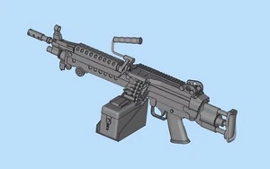 Modelo de ametralladora pesada modelo American M249 impreso en 3D 1/24 - Imagen 1 de 3