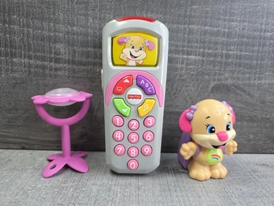 RARE Laugh & Learn Girl Puppy Rattle Fisher Price And Phone Lot Vintage g35 - Image 1 of 4