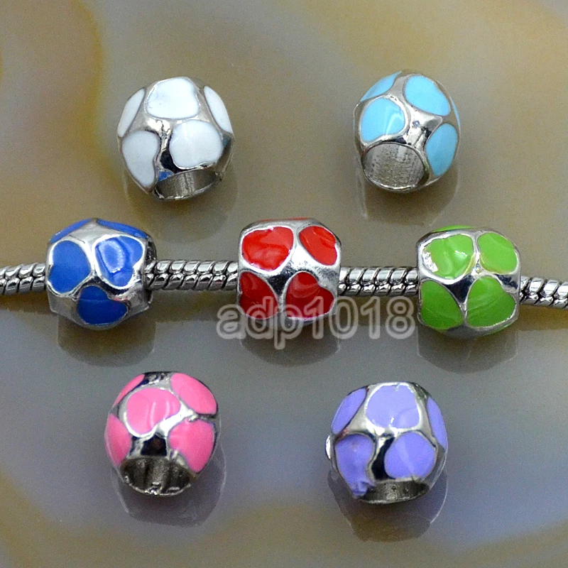 Pulsera europea multicolor tibetana plata agujero grande cuentas espaciadoras ajuste Foto 1 de 3