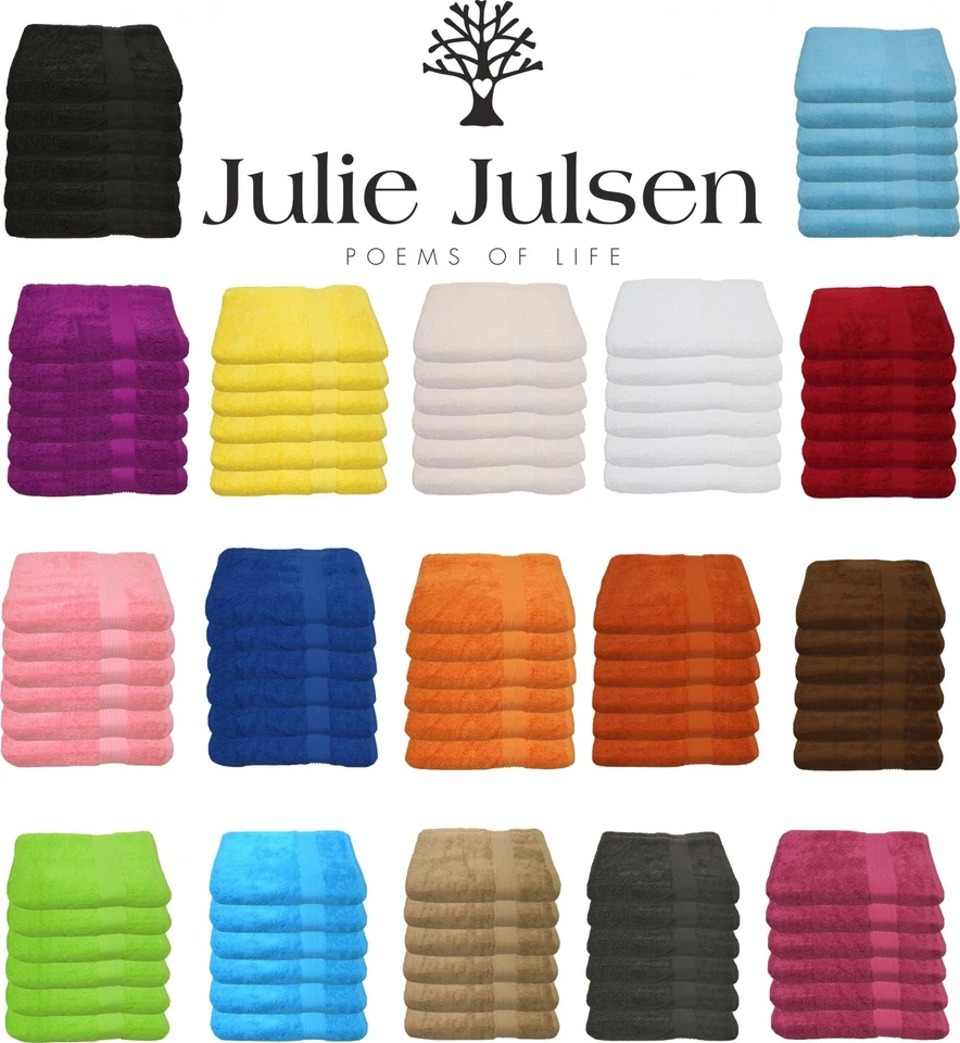 6 er Set Handtuch Handtücher 50x100 cm Julie Julsen aus Baumwolle 500gm2 Öko Tex - Bild 1 von 1
