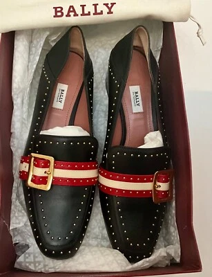 NWT BALLY JANELLE Black Lamb Studs  SIZE 8.5 M  SIZE 39  NEW IN BOX 6223337 - Image 1 of 4
