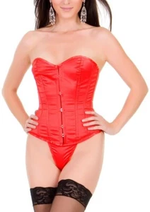 Vintage Korsage Dessous Burlesque Corsage Vollbrust Korsett Rot Gr.38 M NEU - Bild 1 von 2