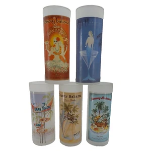 Tommy Bahama 6,75" Tropical Film Thema mattierte Longdrinkgläser EUC - Bild 1 von 9