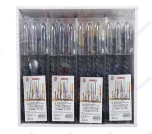 x Set 36 Pezzi Candele A Torciglione Cera Nere Lunghezza 25cm bal - Foto 1 di 1