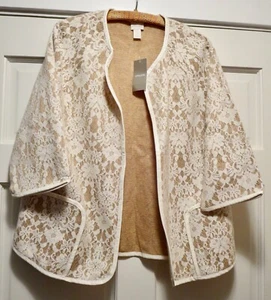 Chicos Bonded Lace Henrietta Cardigan Pullover Neu mit Etikett $ 129 Größe 2 - Bild 1 von 4