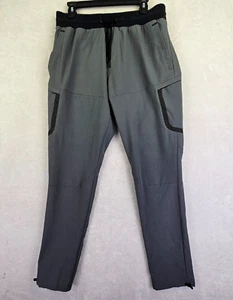 Under Armour Unstoppable Cargo Pants Mens L Fitted Grey Black Trim Athleisure - Picture 1 of 12