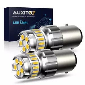 2x AUXITO 1156 LED Reverse Light Canbus Backup Bulb 6500K White Parking DRL Lamp - Picture 1 of 17