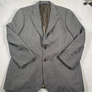 Brooks Brothers 346 Blazer Mens 41R Black White Herringbone Wool Two Button - Picture 1 of 17