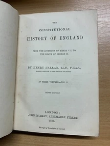 RARE 1863 "CONSTITUTIONAL HISTORY OF ENGLAND" H HALLAM VOL 3 ANTIQUE BOOK (P5) - Picture 1 of 16