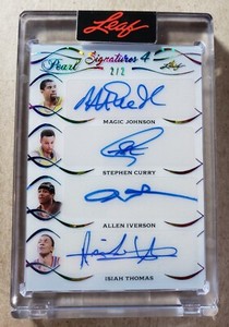 2022 Leaf Pearl Stephen Curry Magic Johnson Allen Iverson Isiah Thomas Auto /2
