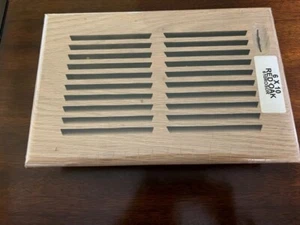 6 x 10" Red Oak Wood Floor Vent Register with Diffuser, Unfinished - Picture 1 of 7