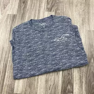 HOLLISTER Graphic Print Crewneck Blue Long Sleeve Shirt Men's Size XS - Picture 1 of 8