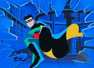BRUCE TIMM rare ROBIN cel SIGNED A9 Kick SUB ZERO Mr Freeze BTAS WB COA - Picture 1 of 2