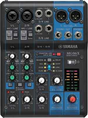 YAMAHA MG06X 6 channel Mixing Console 2 Mic Stereo Mixer Digital Effects NEW - Image 1 of 3