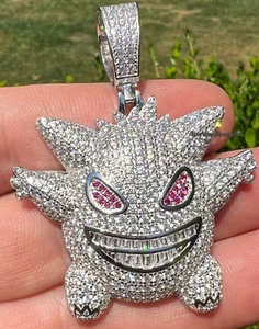 Colgante de plata 925 con personaje clásico de 40 mm de moissanita de 6,04 quilates para hombre - Imagen 1 de 5