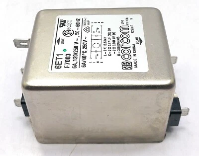 corcom 6ET1 F7003 6A,120/250 LINE FILTER - Image 1 of 4