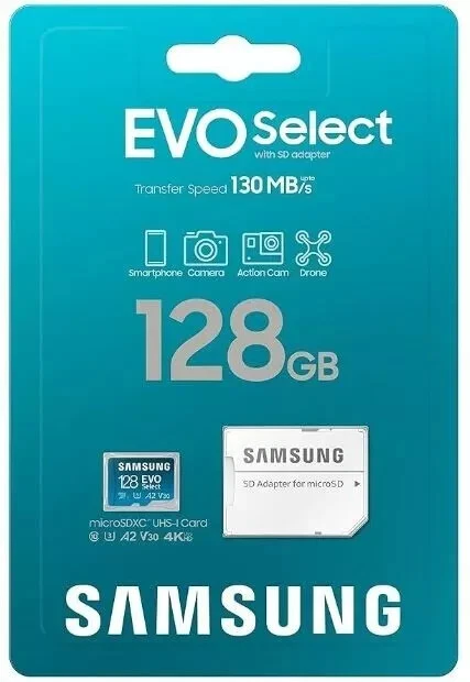 Samsung 128GB Micro SD Card EVO Select with SD Adapter New Sealed - Image 1 of 1