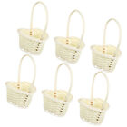  6 Pcs Wedding Basket Mini House Decor Woven Flower Hamper Plastic