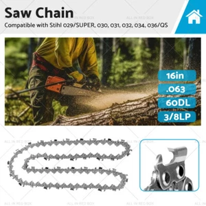 Tungsten Chainsaw Chain Semi Chisel 3/8 .063 60 DL Suitable for STIHL 16" - Picture 1 of 8