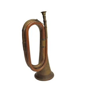 Brass & Copper Bugle Antique Possible Military - Picture 1 of 9