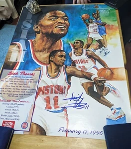 PÓSTER FIRMADO ISIAH THOMAS APROX 18X25 - Imagen 1 de 2