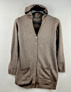 BCBG Maxazaria Women's Sweater Size Medium Brown Angora Wool Blend Hooded - Picture 1 of 9