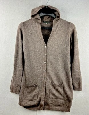 BCBG Maxazaria Women's Sweater Size Medium Brown Angora Wool Blend Hooded - Image 1 of 4
