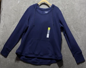 Tek Gear Hoodie Pull Over Navy Womens  XLarge  Fleece Front Pocket New with Tag - Picture 1 of 12
