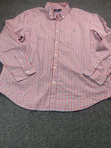 Vineyard Vines Shirt Mens XL Red Plaid Long Sleeve Button Up Tucker Slim Fit - Picture 1 of 16