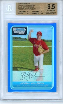 2006 Bowman Chrome Prospects Blue Refractors Josh Wilson #BC201 BGS 9.5 - Image 1 of 2