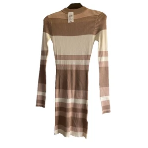 Neu mit Etikett Windsor Kleid taupe gestreift Gr. L - Bild 1 von 1