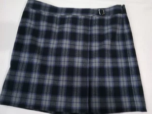 Ann Taylor Loft Women Sz 14 Skirt Short Wool Blend Lined Blue Plaid Schoolgirl - Bild 1 von 8