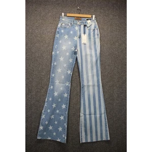 Judy Blue Americana Flare Light Jeans 5 / 27 Style #88695 Sterne Streifen NEU - Bild 1 von 5