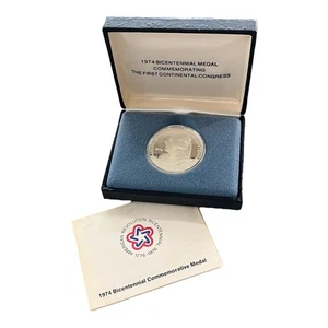 JOHN ADAMS 1974 AMERICAN REVOLUTION BICENTENNIAL .925 SILVER MEDAL 31g. - Picture 1 of 3