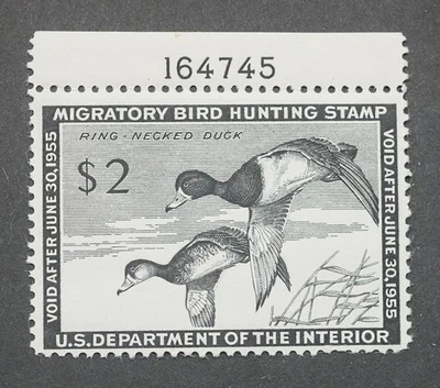 RW21 Federal Duck Hunting Stamps Fine MNH OG w/PB# Bird Hunting Stamp 1954 - Image 1 of 2