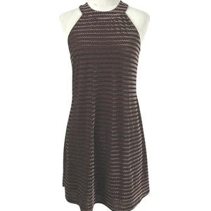 Candies Women Sleeveless Chevron Velour Mini Dress Brown Boho Grunge Size XS - Picture 1 of 7