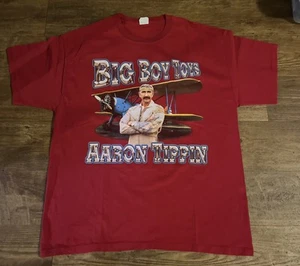 Vintage AAron Tippin Shirt Men XL Red Tee Country Music Tour Band 90s SIGNED - Picture 1 of 5