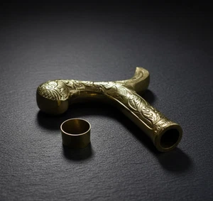 NEW SOLID ANTIQUE SOLID BRASS HANDLE WOODEN WALKING STICK CANE VINTAGE DESIGNER - Picture 1 of 3