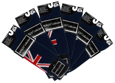 6 Pares de CALCETINES de Vestido Biagio Bandera Británica Gran Bretaña Reino Unido Para Hombre ALGODÓN Foto 1 de 3