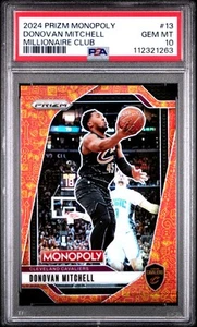 2024-25 Prizm Monopoly Millionaire Club arancione #13 Donovan Mitchell /1499 PSA 10 - Foto 1 di 5