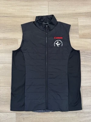 Canon Cameras Men's Quilted Vest LARGE Black Eddie Adams Workshop Logo  - Image 1 of 4