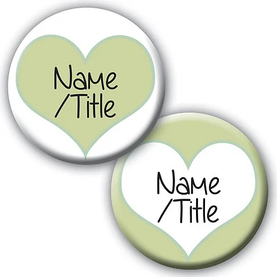 BONGO BADGES Personalised Heart Hen Do Party Night Badges Mirror gift - bride name *5 for 4*