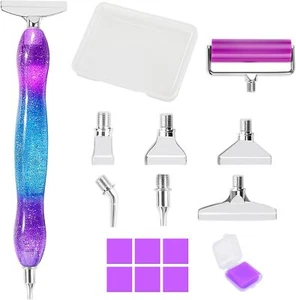 Diamond Art Pen, Diamond Painting Pen with 6 Metal Purple Blue+Silver Tips - Picture 1 of 3